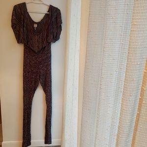 Free People purple knit disco jumpsuit